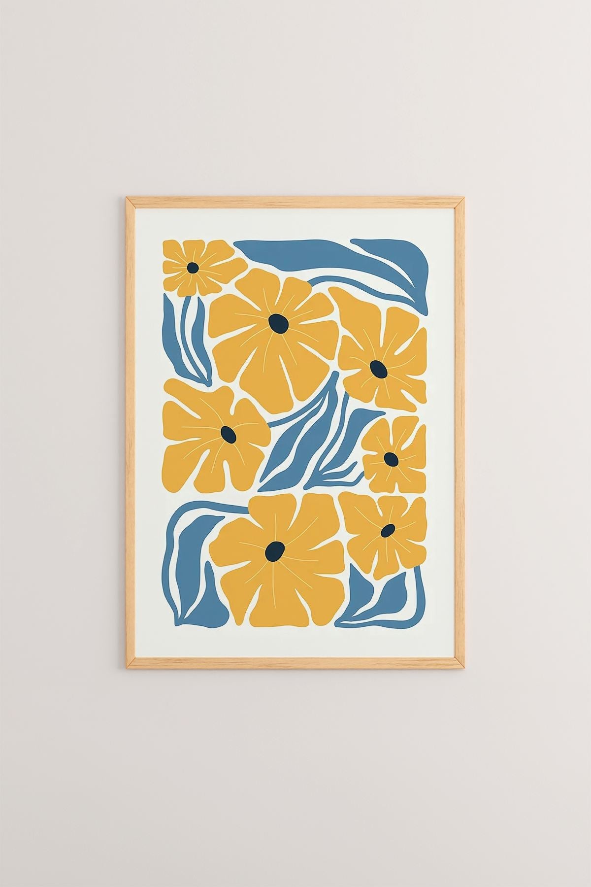 **Quadro Decorativo Emoldurado Multicolor em Madeira Maciça - Conjunto 3 Peças 33x48cm**