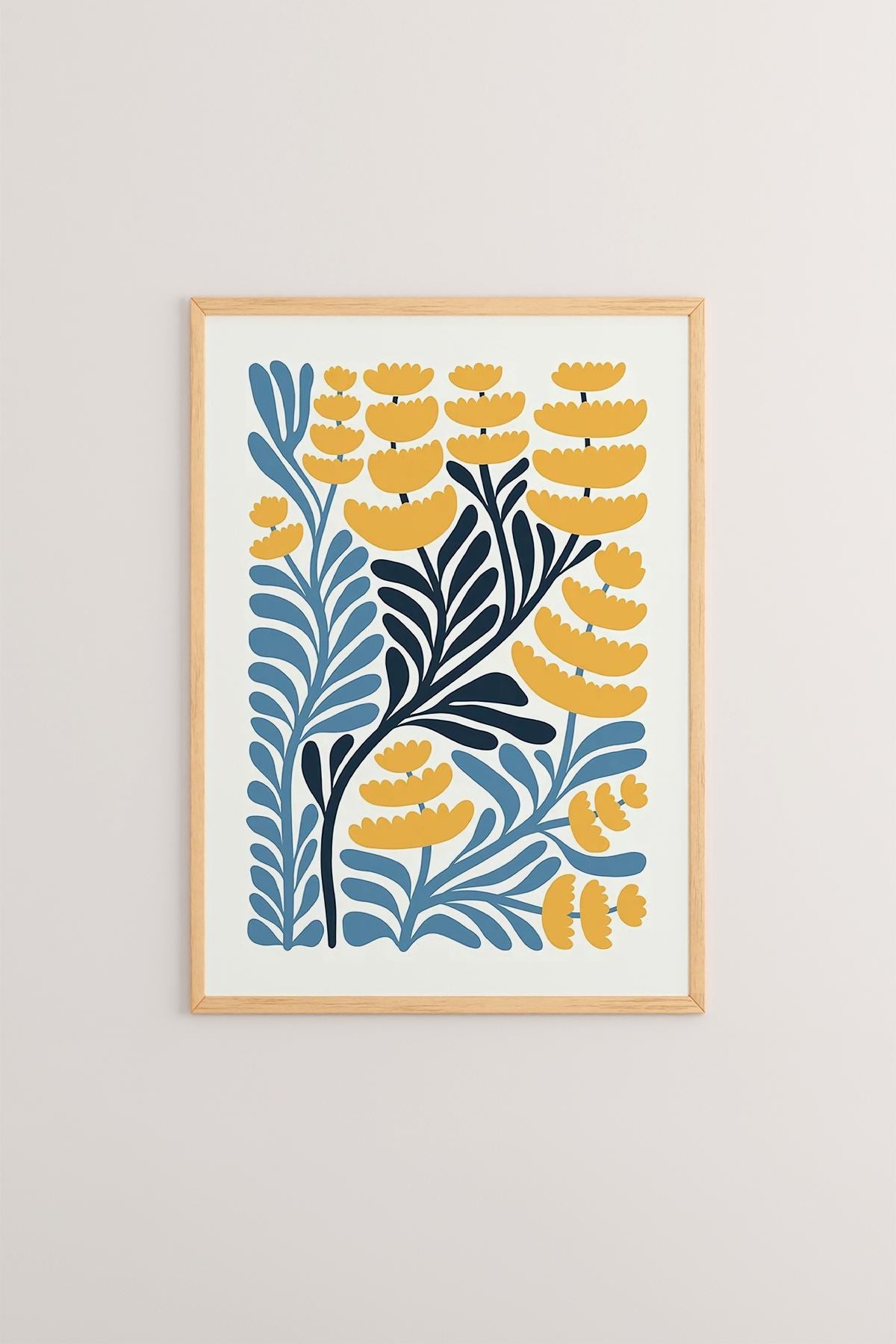 **Quadro Decorativo Emoldurado Multicolor em Madeira Maciça - Conjunto 3 Peças 33x48cm**