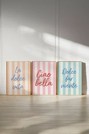 **Quadro Decorativo Emoldurado Multicolor em Madeira Maciça - Conjunto 3 Peças 33x48cm**