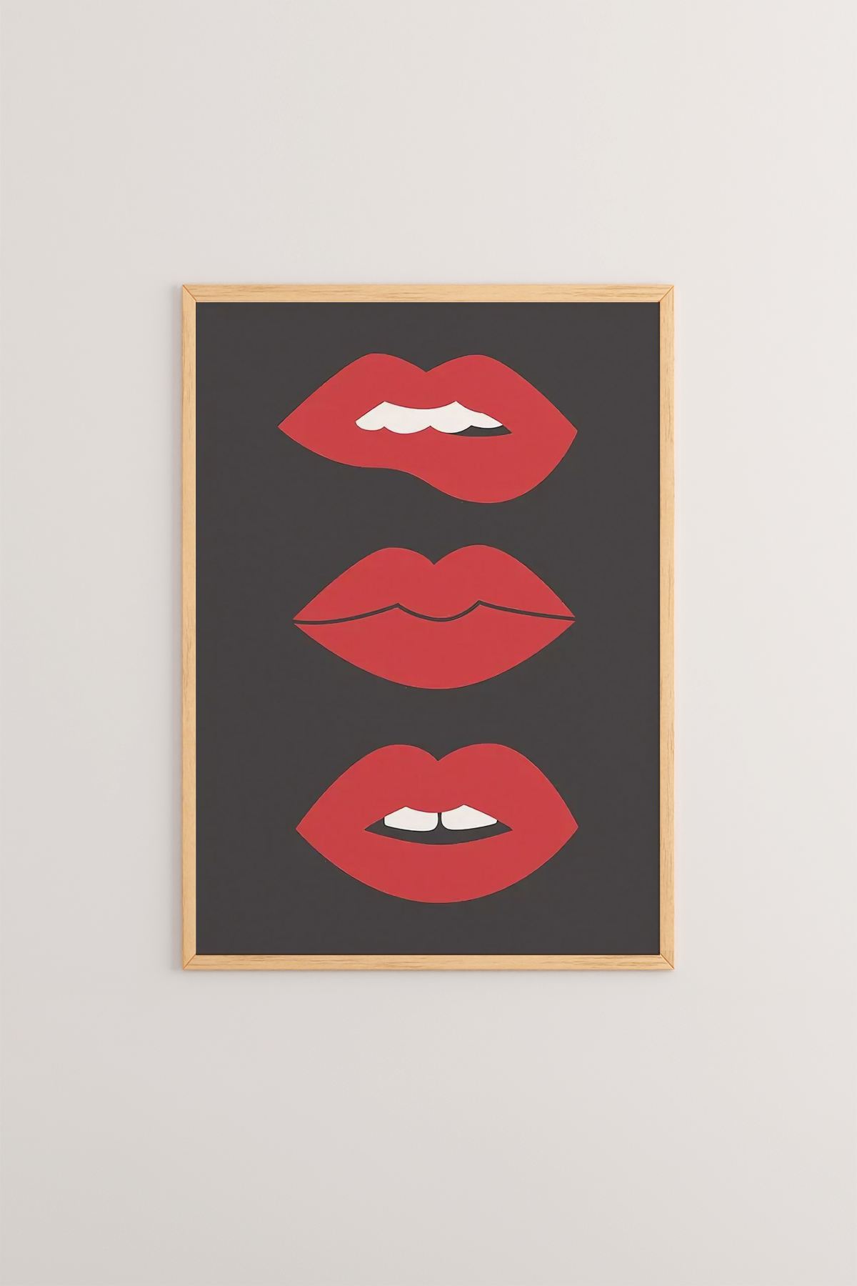 **Quadro Decorativo Emoldurado Multicolor em Madeira Maciça - 3 Peças 33x48cm - Impressão Digital Premium**