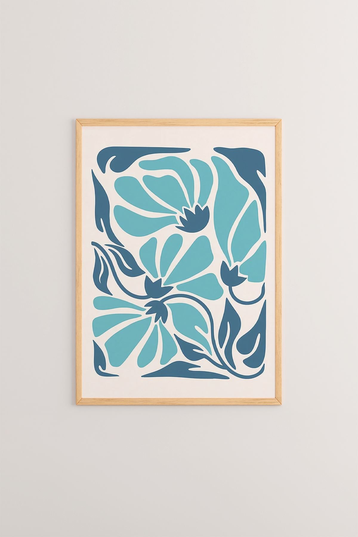 **Conjunto de 3 Quadros Decorativos Multicolor com Moldura de Madeira Maciça - 33x48cm**