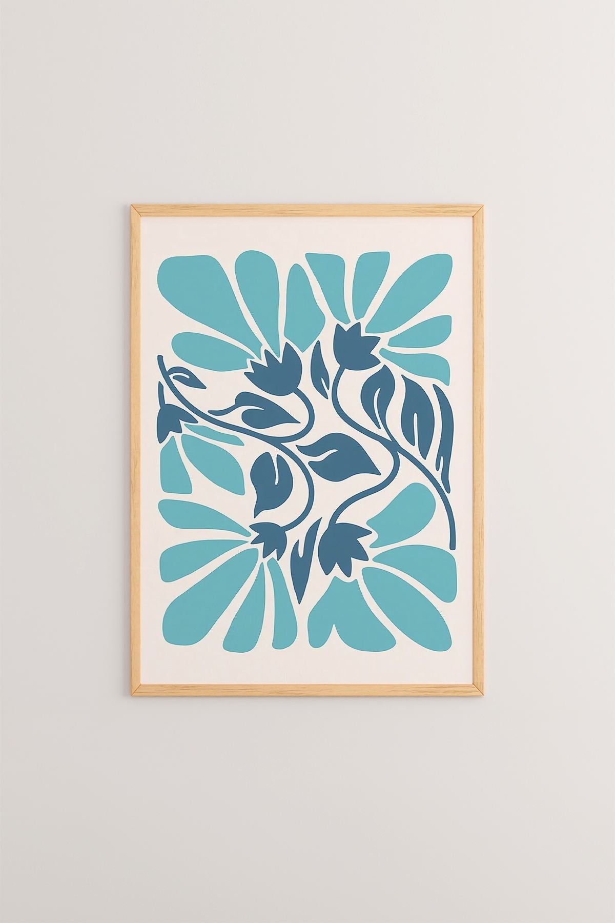 **Conjunto de 3 Quadros Decorativos Multicolor com Moldura de Madeira Maciça - 33x48cm**