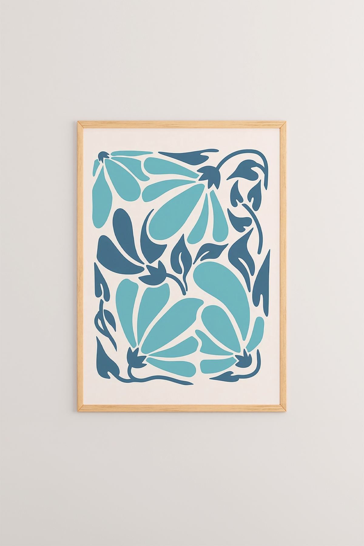 **Conjunto de 3 Quadros Decorativos Multicolor com Moldura de Madeira Maciça - 33x48cm**