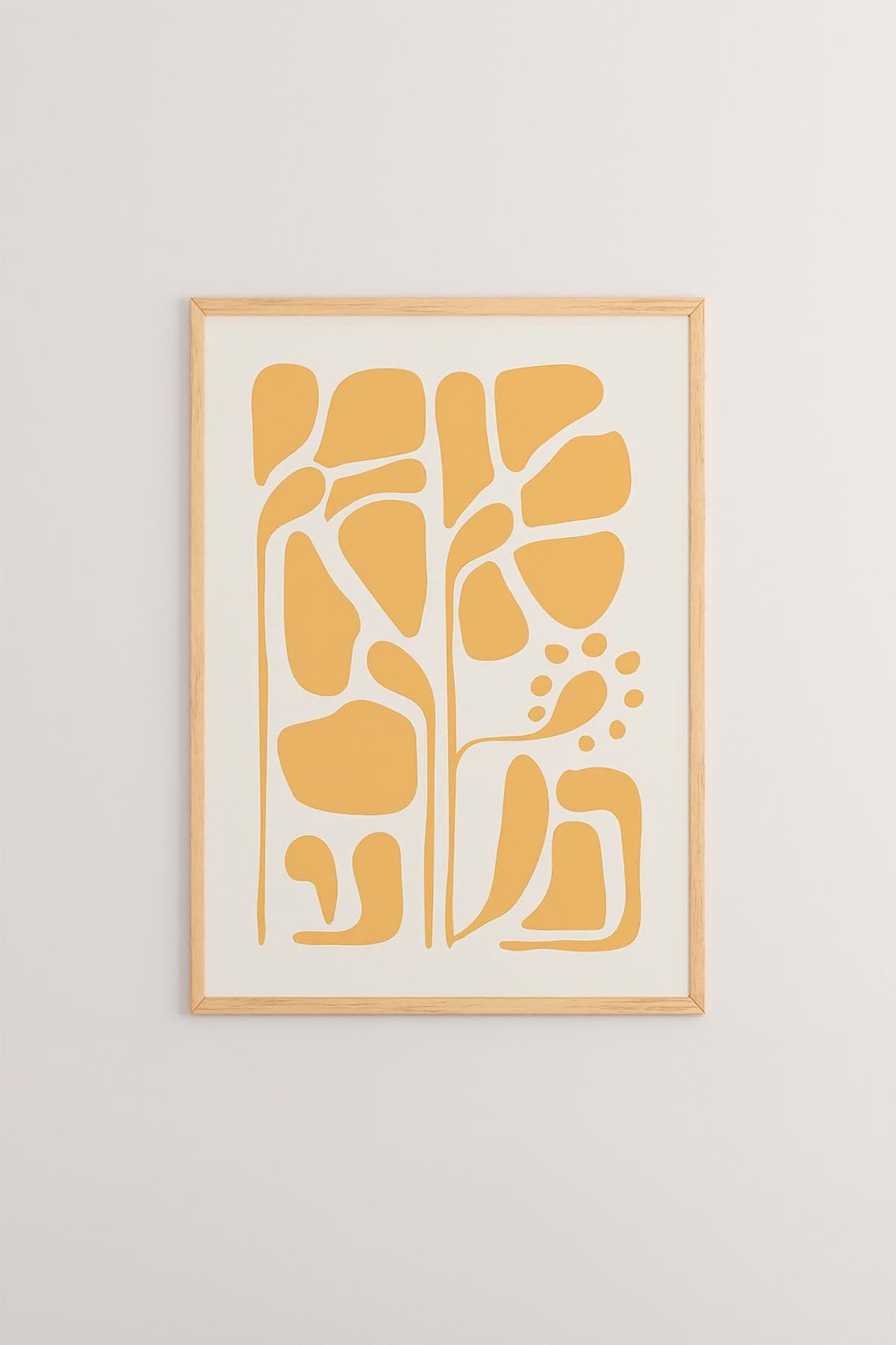 **Conjunto de 3 Quadros Decorativos Multicolor com Moldura de Madeira Maciça - 33x48cm**