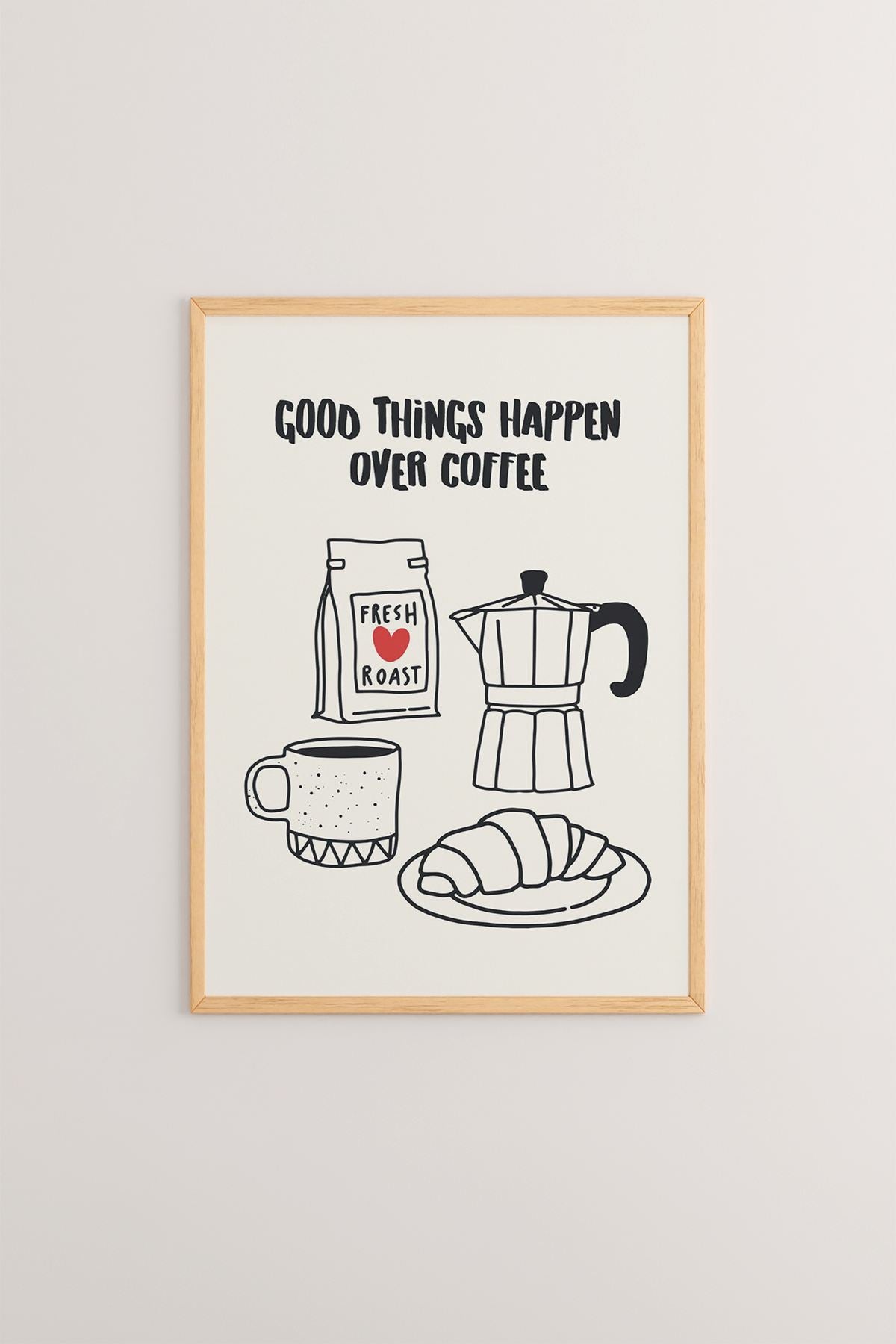 Quadro Decorativo Multicolor com Moldura de Madeira Maciça - Impressão Digital Premium 33x48cm