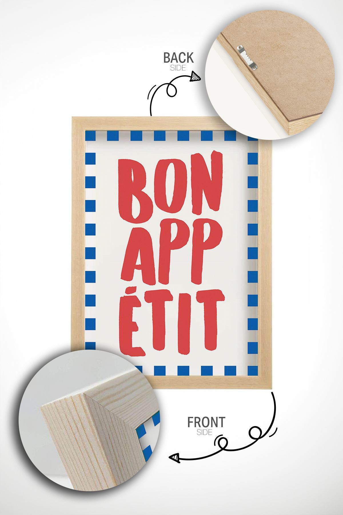 Quadro decorativo com moldura de madeira maciça (2 cm), multicolor, 33 x 48 cm – impressão digital em papel fotográfico 300 g/m²