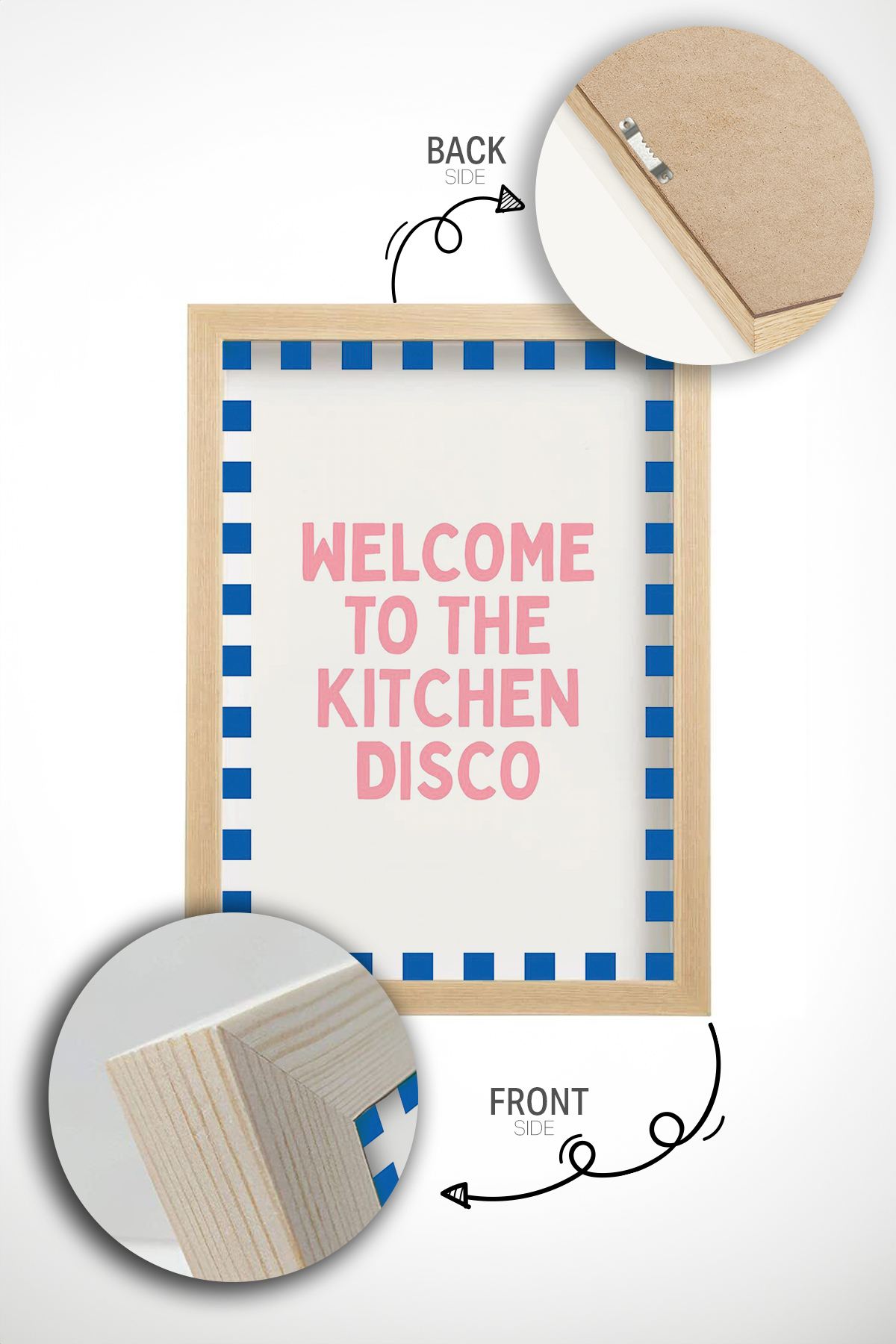 Quadro Decorativo Emoldurado Multicolor Ersy1Ham4 - Madeira Maciça 33x48cm - Impressão Digital Premium