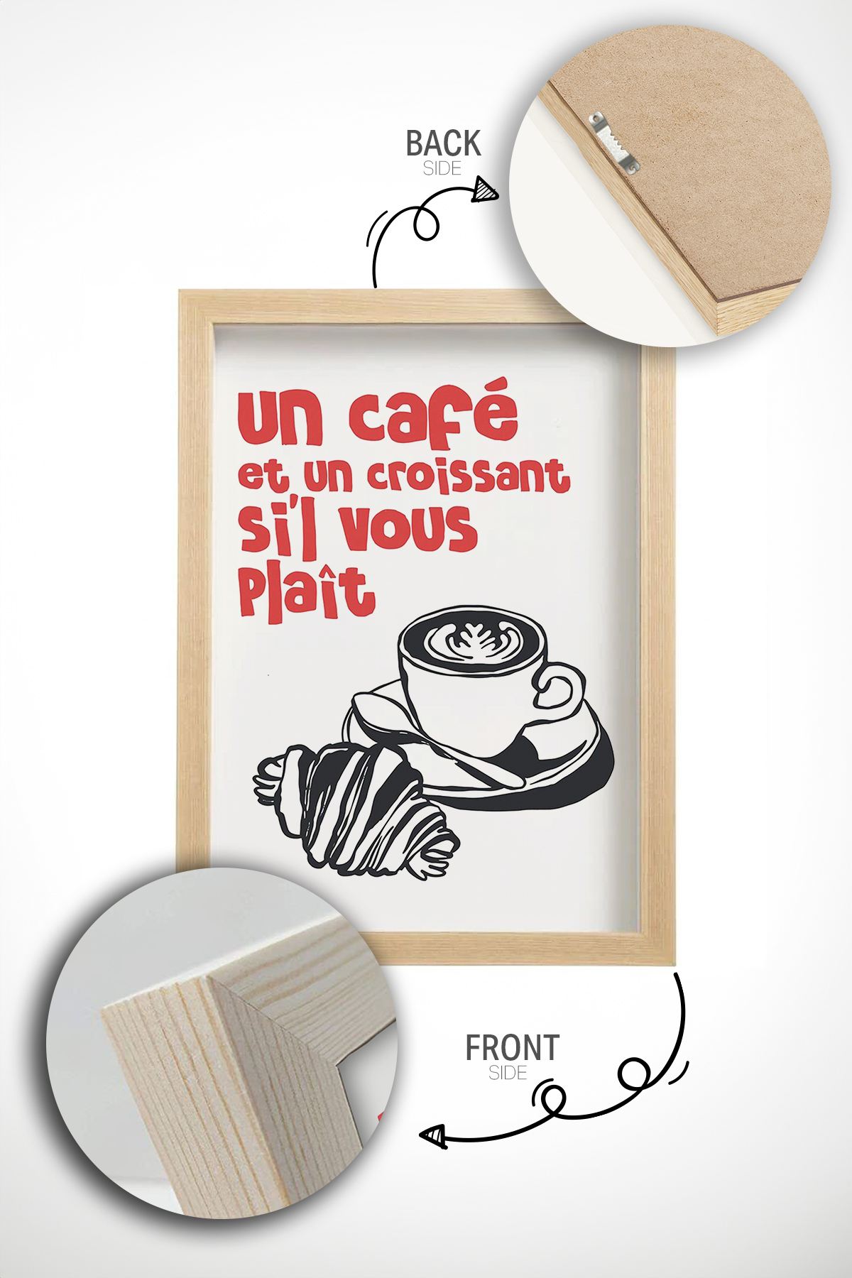 Quadro Decorativo Multicolor com Moldura de Madeira Maciça - Impressão Digital Premium 33x48cm