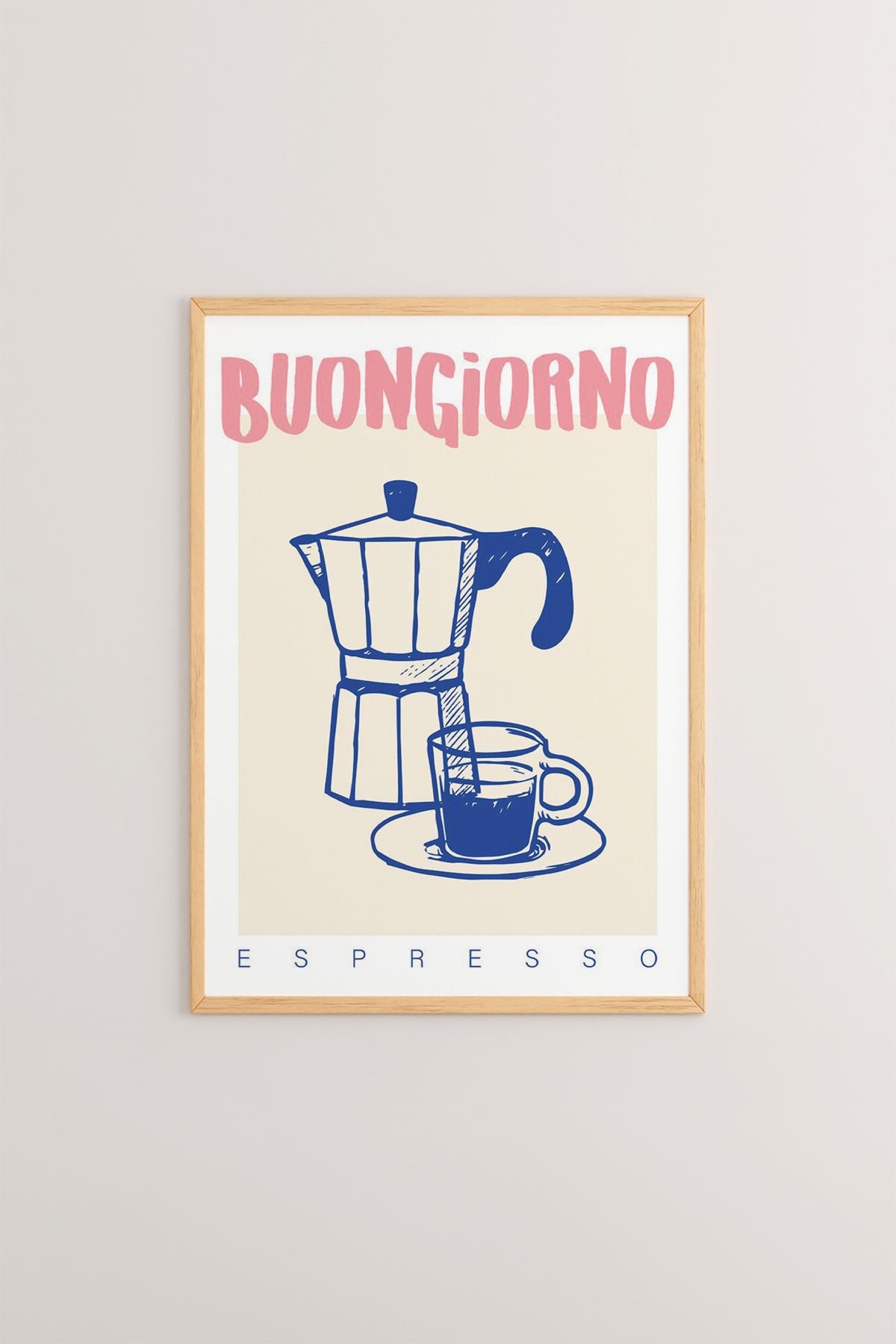 Quadro Decorativo Multicolor com Moldura de Madeira Maciça - Impressão Digital Premium 33x48cm