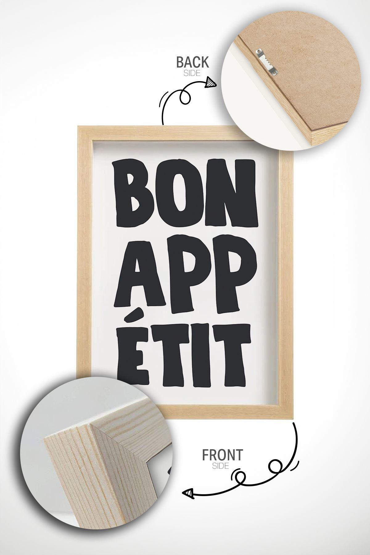 Quadro Decorativo Multicolor com Moldura de Madeira Maciça - Impressão Digital Premium 33x48cm