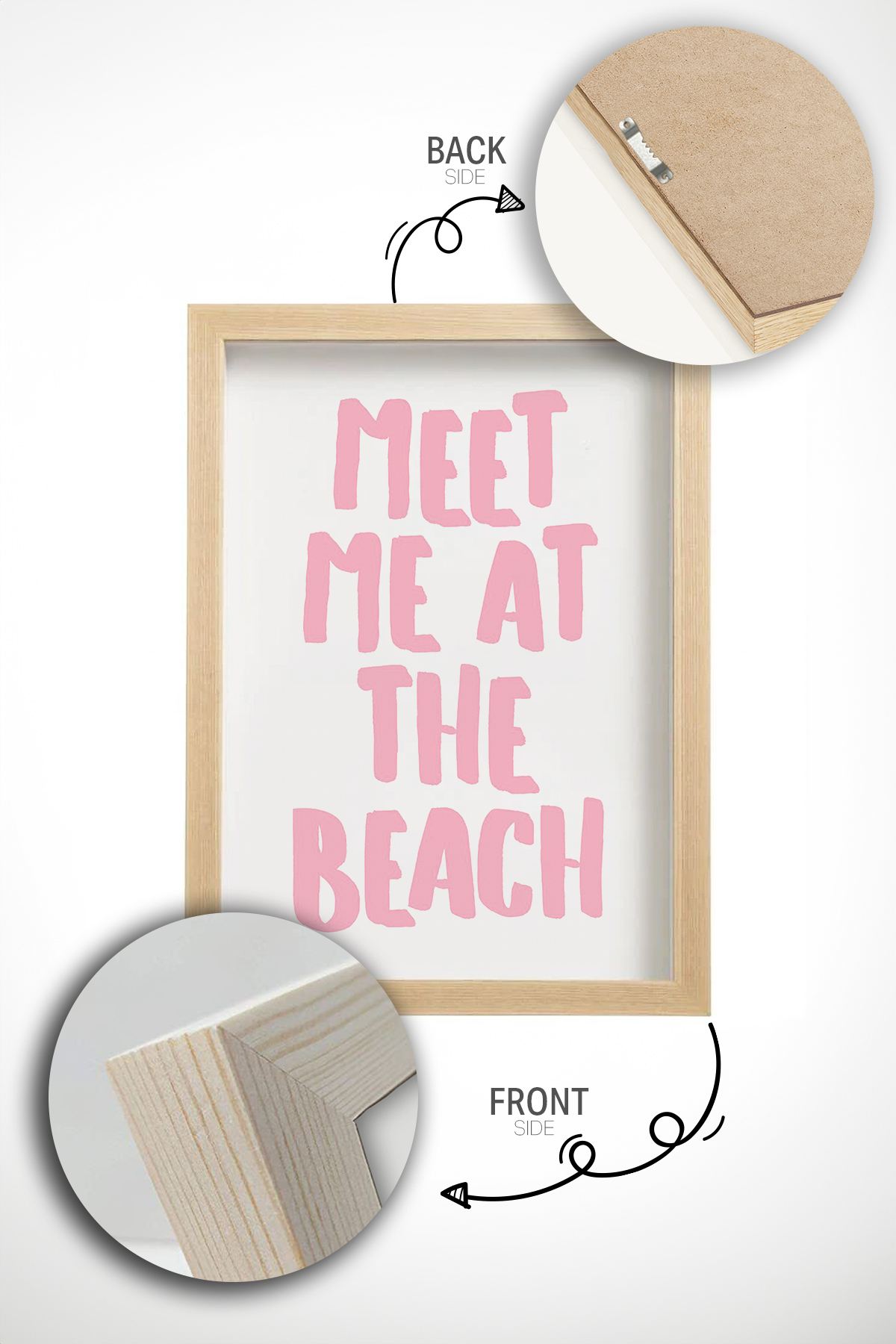 Quadro Decorativo Multicolor com Moldura de Madeira Maciça - Impressão Digital Premium 33x48cm