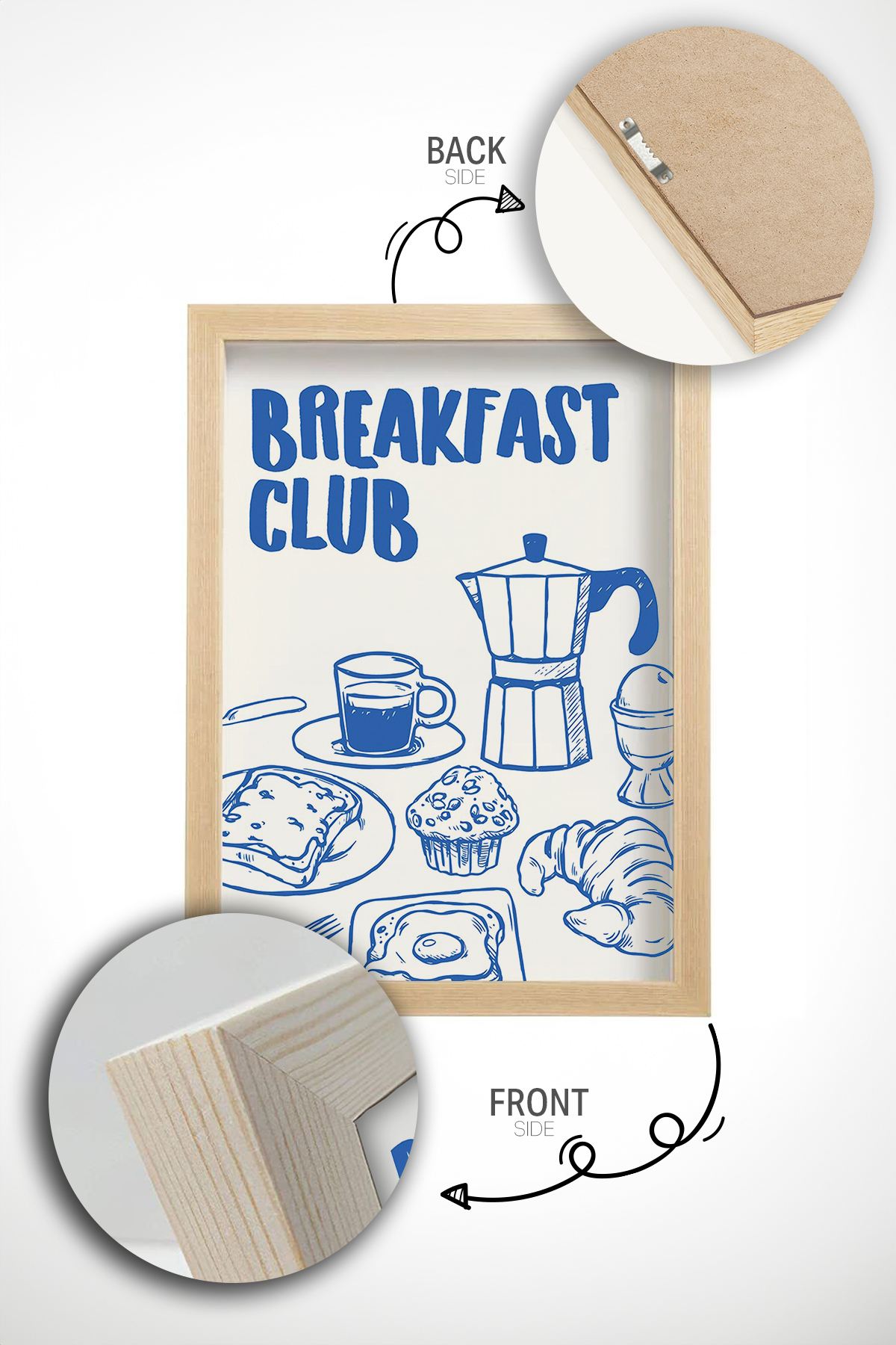 Quadro Decorativo Multicolor com Moldura de Madeira Maciça - Impressão Digital Premium 33x48cm