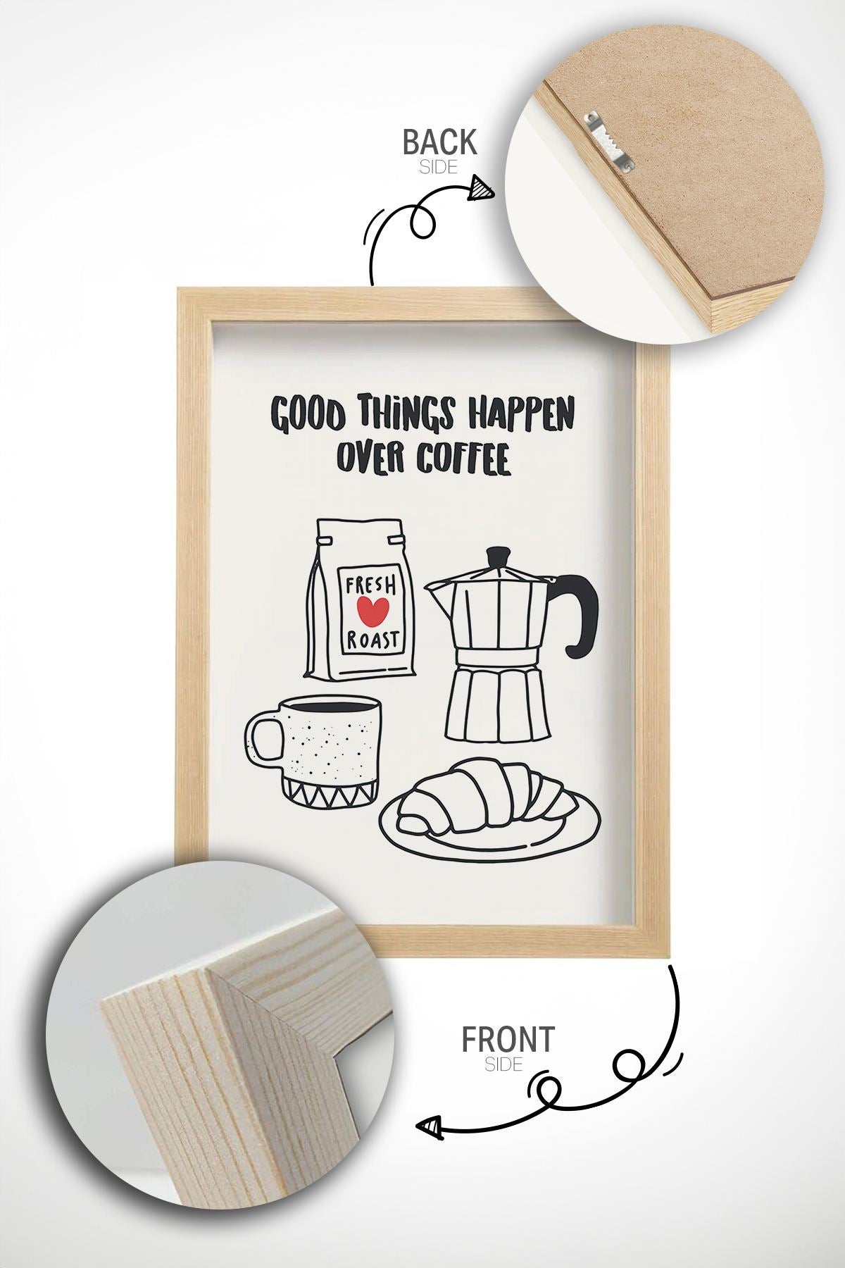 Quadro Decorativo com Moldura de Madeira Maciça 2 cm, 33x48 cm, Multicolor – Impressão Digital em Papel Fotográfico 300 g/m² (Ersy1Ham10)