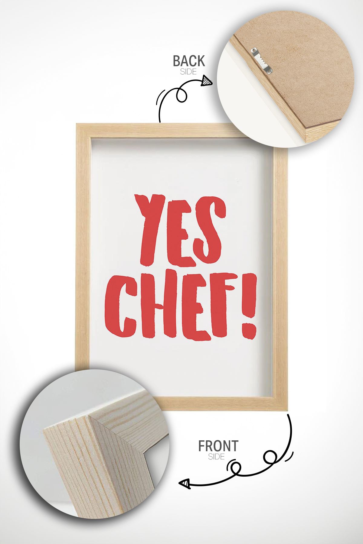 Quadro Decorativo Multicolor com Moldura de Madeira Maciça - Impressão Digital Premium 33x48cm