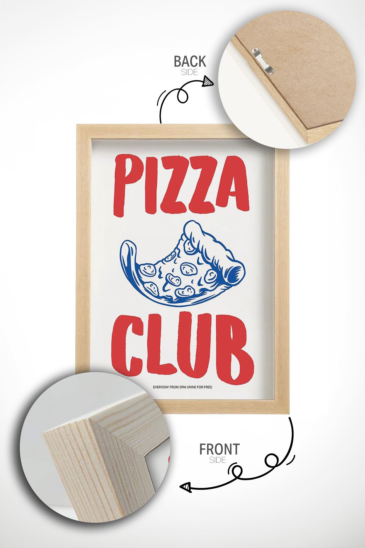 Quadro Decorativo Emoldurado Multicolor - Madeira Maciça 33x48cm - Impressão Digital Premium