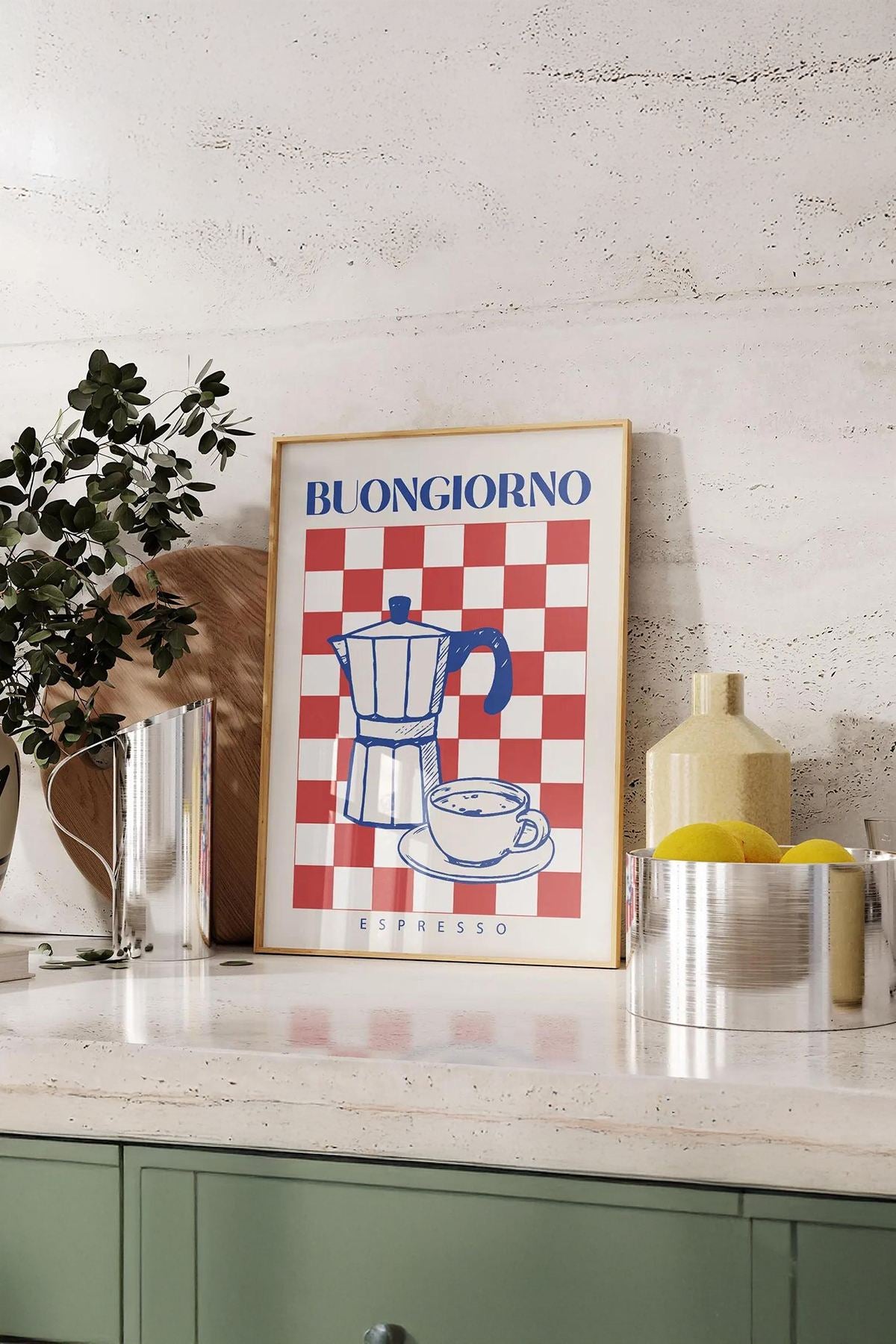 Quadro Decorativo Multicolor com Moldura de Madeira Maciça - Impressão Digital Premium 33x48cm