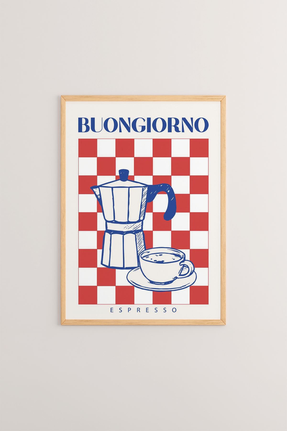 Quadro Decorativo Multicolor com Moldura de Madeira Maciça - Impressão Digital Premium 33x48cm