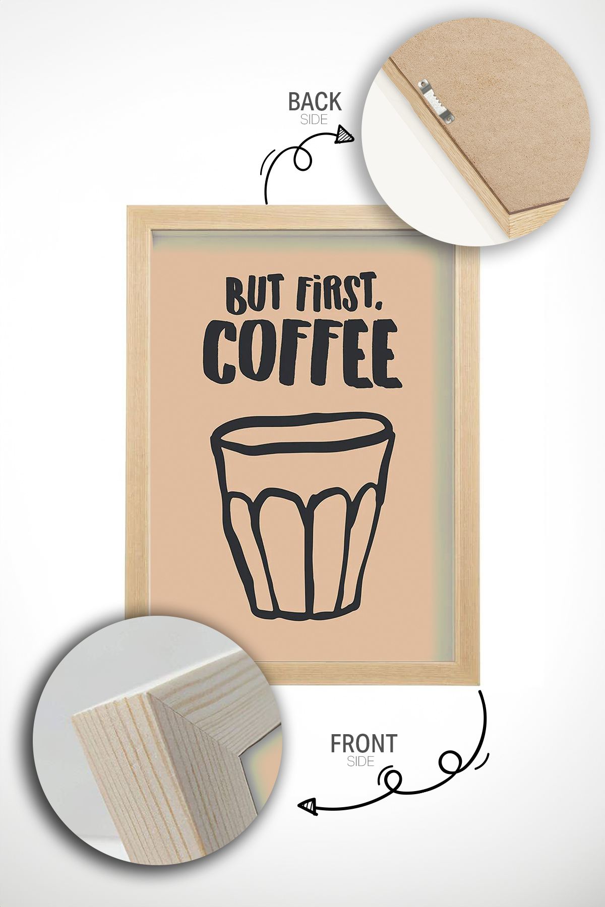 Quadro Decorativo com Moldura em Madeira Maciça 2 cm, Multicolor, 33 x 48 cm – Impressão Digital em Papel Fotográfico 300 g/m² (Ersy1Ham20)