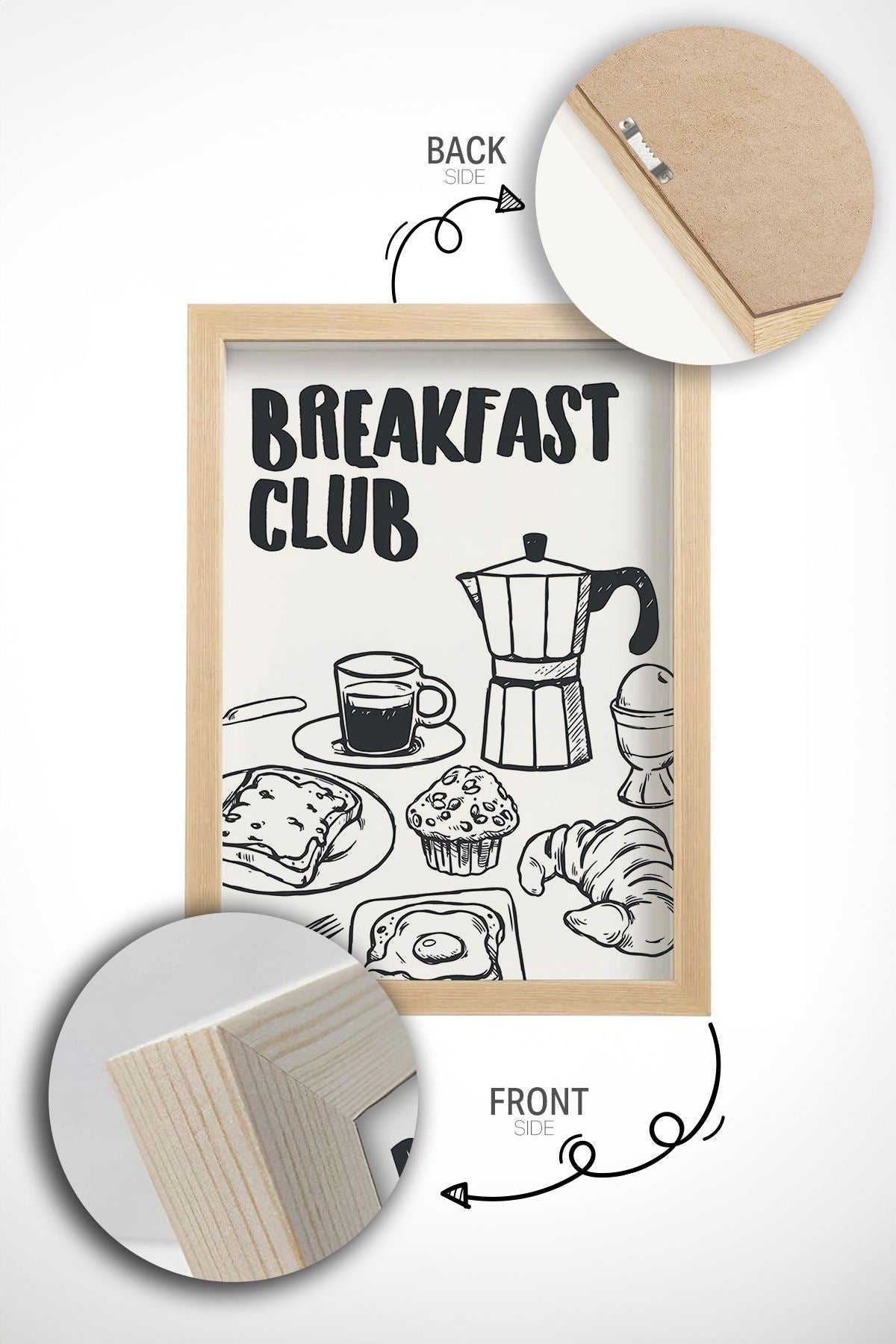 Quadro Decorativo Multicolor com Moldura de Madeira Maciça - Impressão Digital Premium 33x48cm