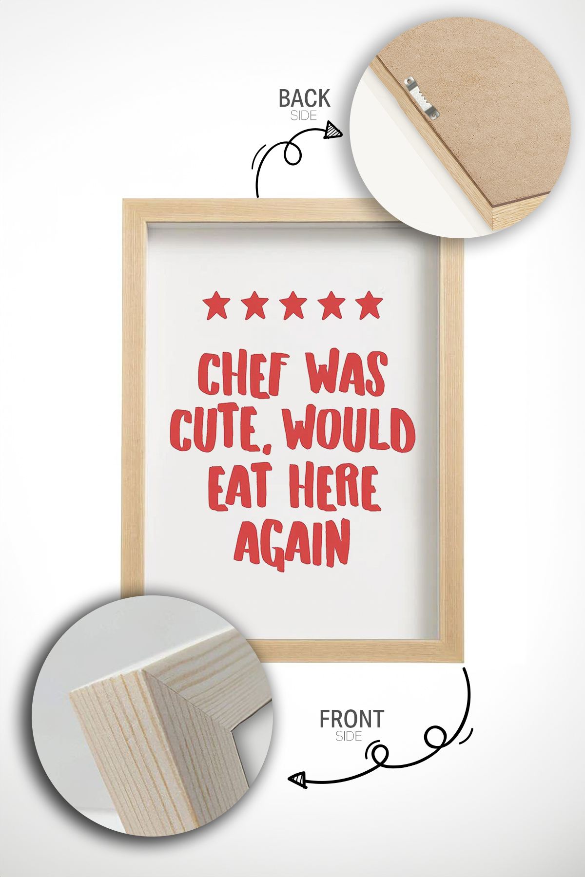 Quadro Decorativo Multicolor com Moldura de Madeira Maciça - Impressão Digital Premium 33x48cm