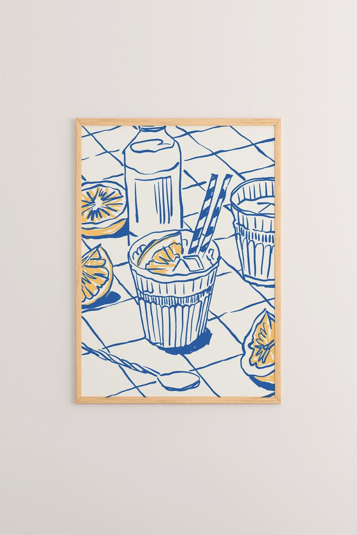 Quadro Decorativo Emoldurado Multicolor Ersy1Ham24 - Madeira Maciça 33x48cm