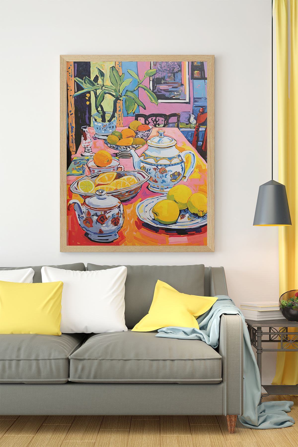 Quadro Decorativo Multicolor com Moldura de Madeira Maciça - Impressão Digital Premium 33x48cm