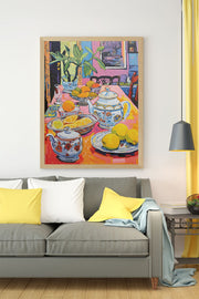 Quadro Decorativo Multicolor com Moldura de Madeira Maciça - Impressão Digital Premium 33x48cm