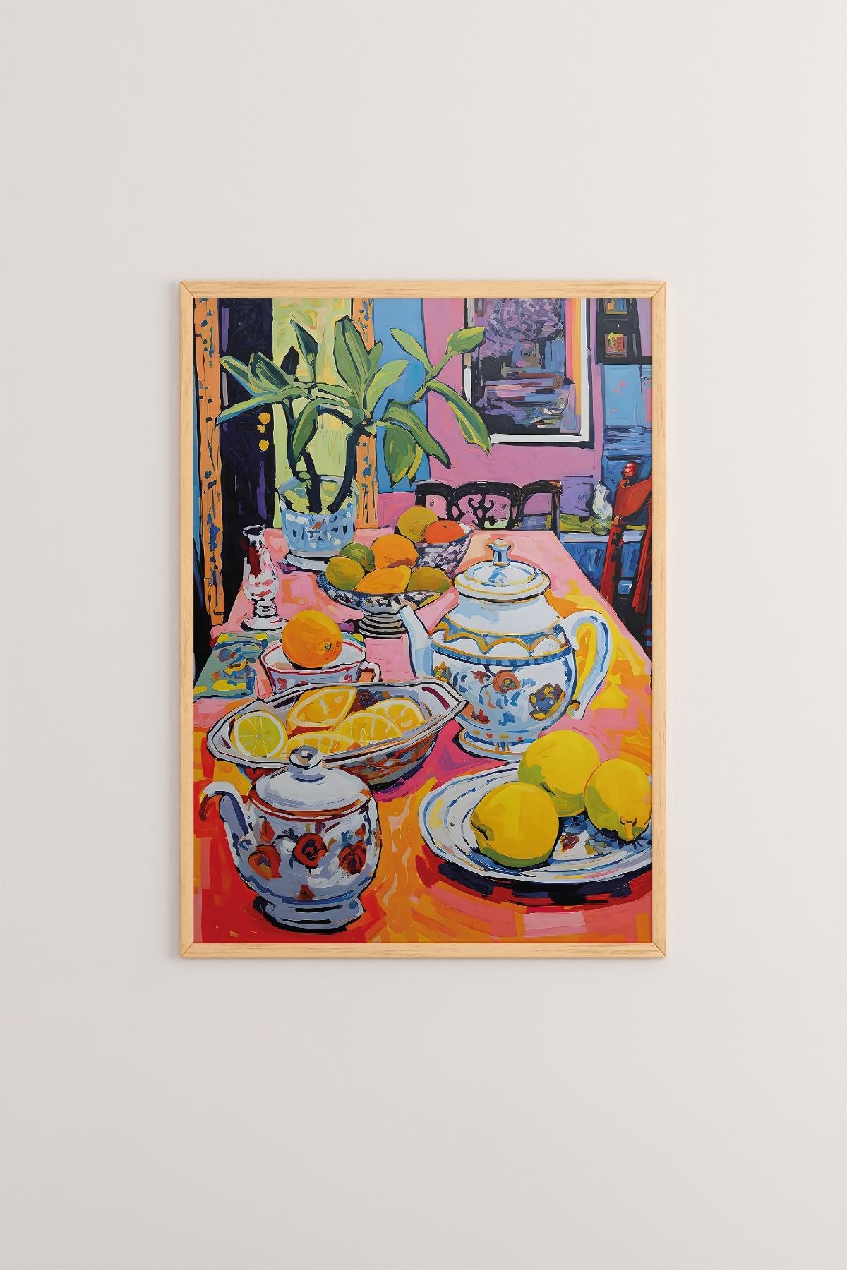 Quadro Decorativo Multicolor com Moldura de Madeira Maciça - Impressão Digital Premium 33x48cm