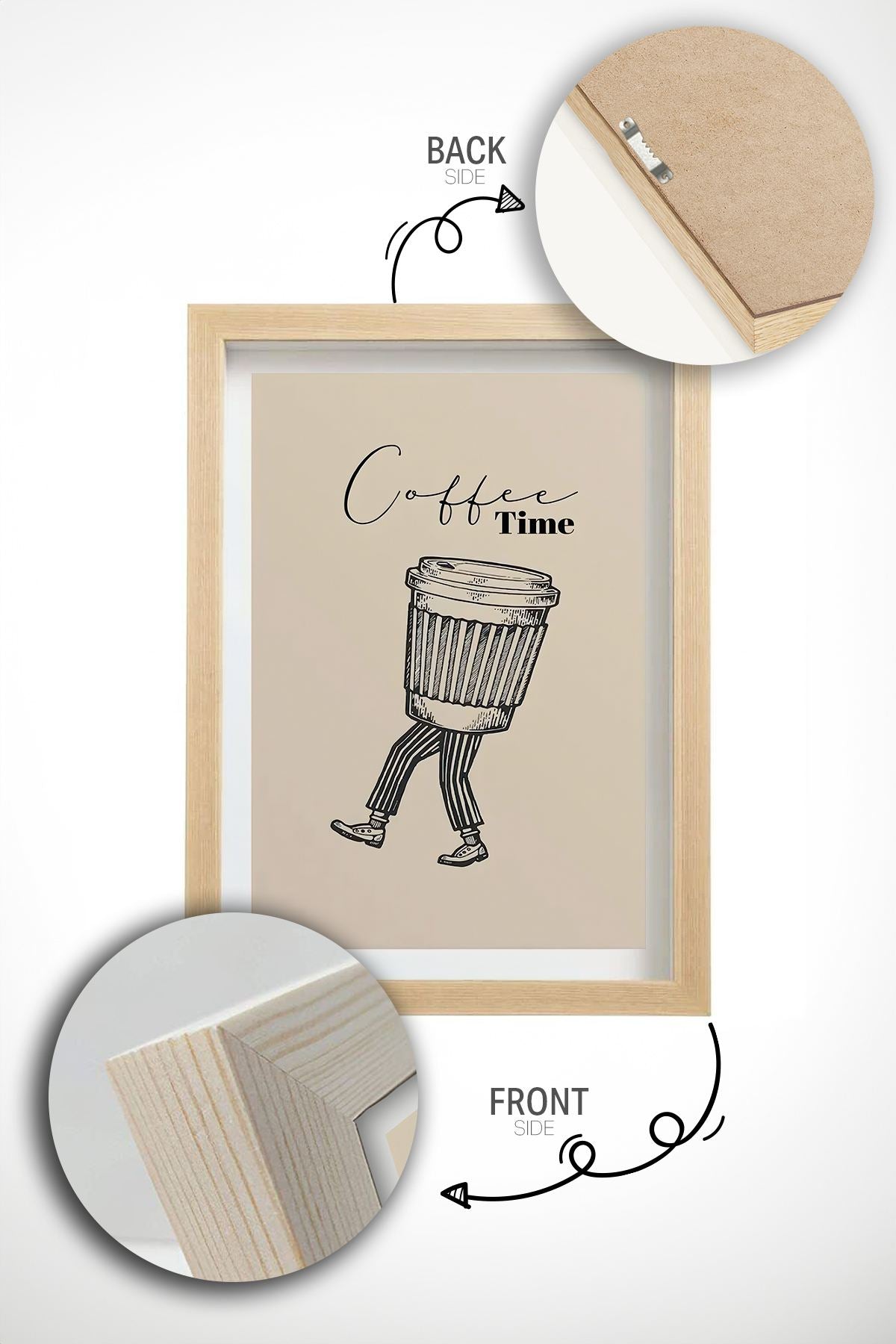 Quadro Decorativo com Moldura em Madeira Maciça (2 cm), Impressão Digital em Papel Fotográfico 300 g/m², 33 x 48 cm, Multicolor – Ersy1Ham28