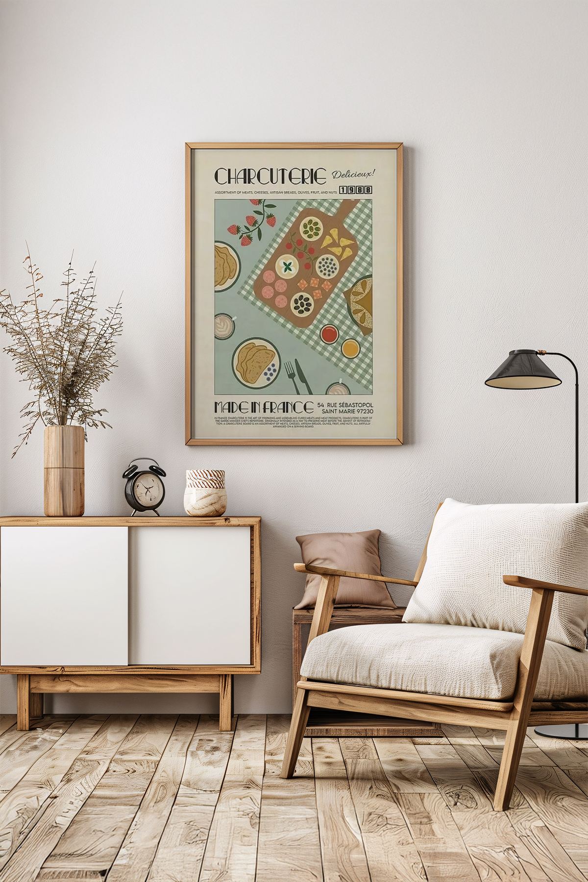 Quadro Decorativo com Moldura em Madeira Maciça 2 cm, Impressão Digital em Papel Fotográfico 300 g/m², 33 x 48 cm, Multicolorido