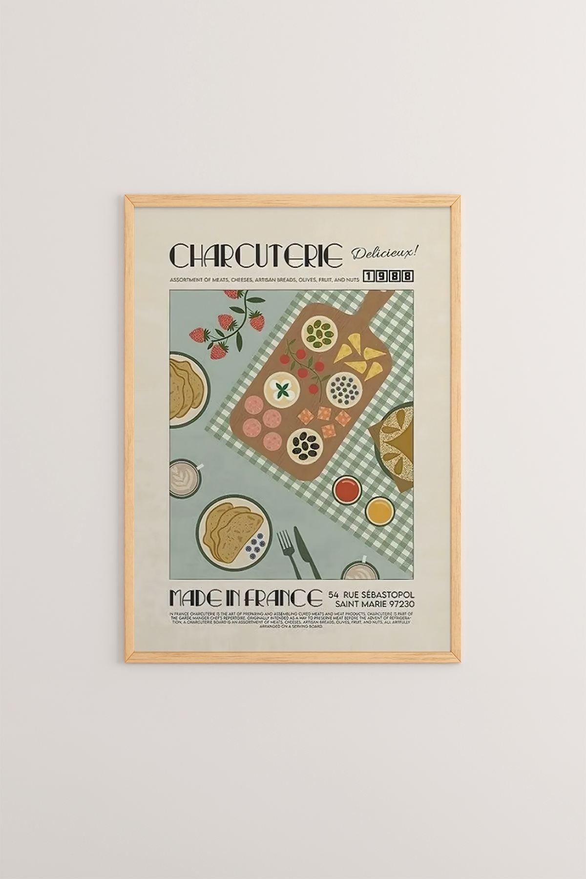 Quadro Decorativo com Moldura em Madeira Maciça 2 cm, Impressão Digital em Papel Fotográfico 300 g/m², 33 x 48 cm, Multicolorido