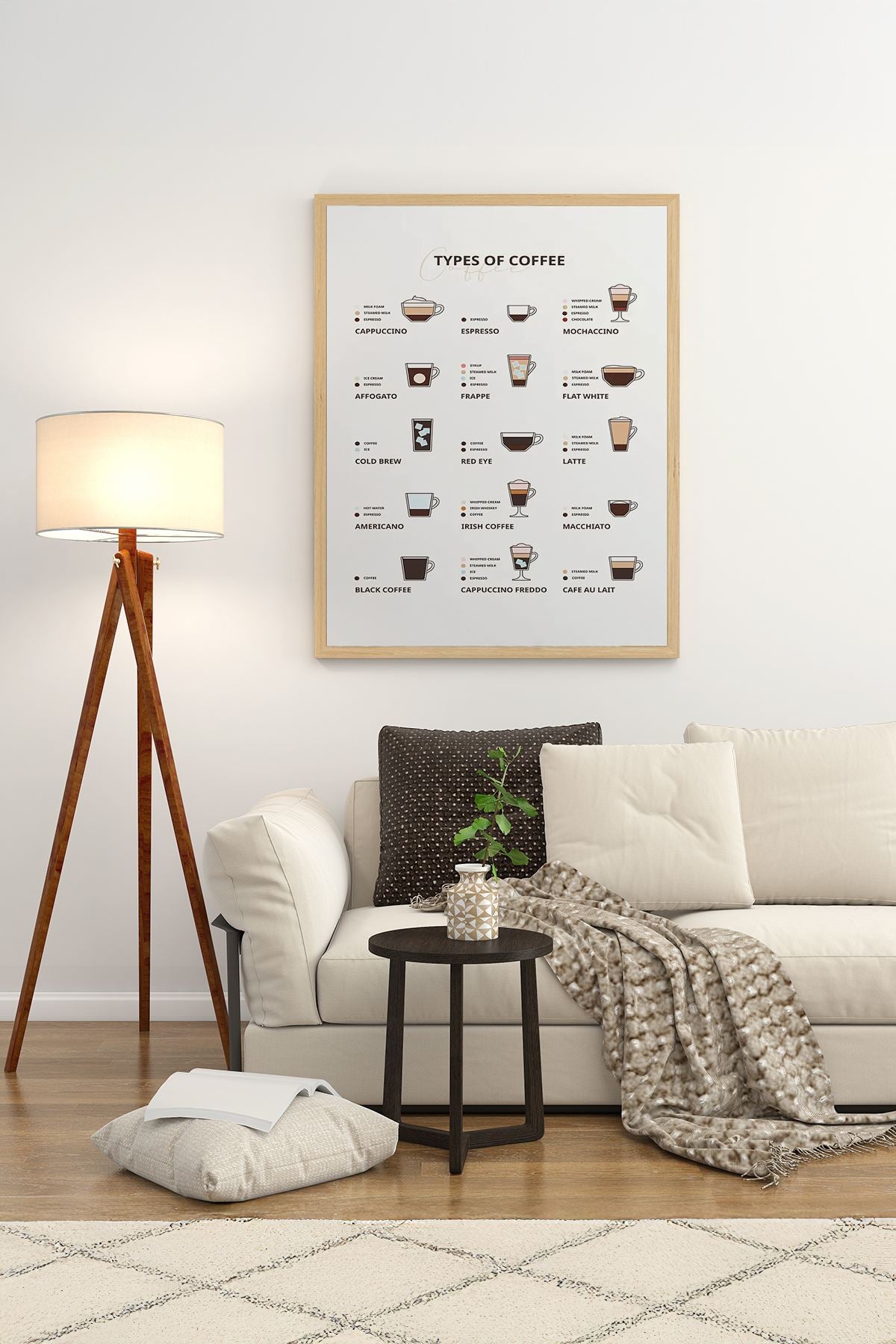 Quadro Decorativo Emoldurado Multicolor em Madeira Maciça - Impressão Digital Premium 33x48cm