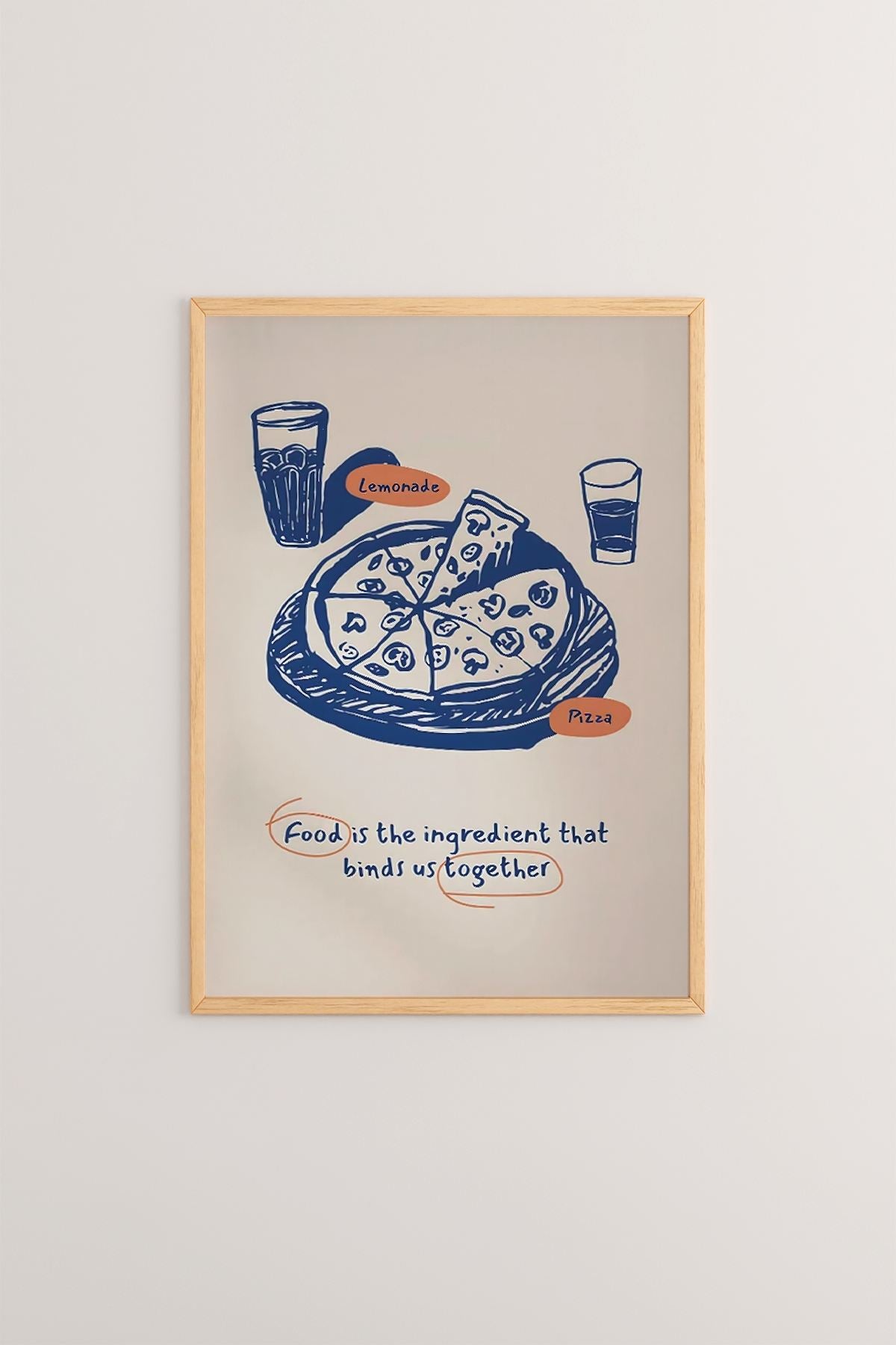 Quadro Decorativo Multicolor com Moldura de Madeira Maciça - Impressão Digital Premium 33x48cm