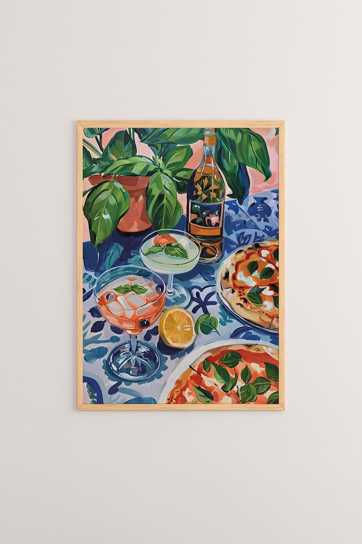 Quadro Decorativo Emoldurado Multicolor em Madeira Maciça 33x48cm - Impressão Digital Premium