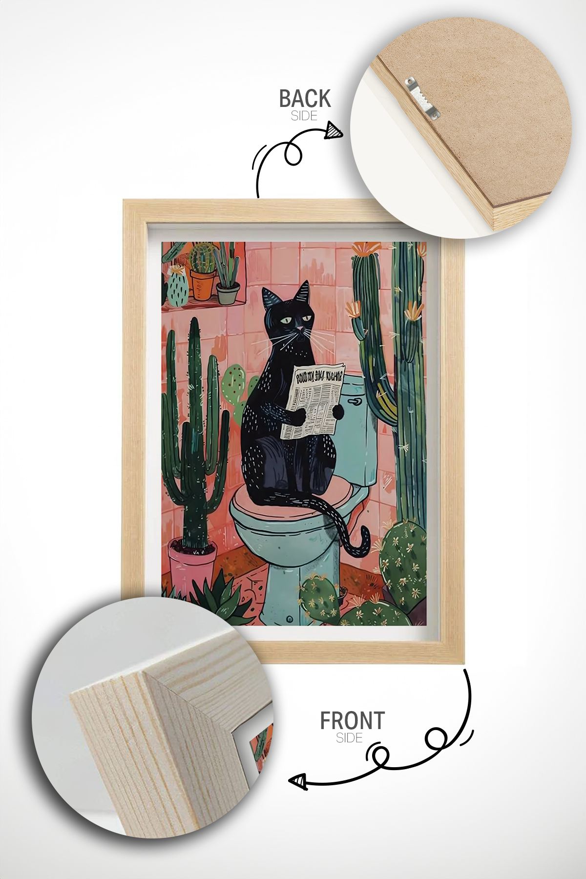 Quadro Decorativo Emoldurado Multicolor em Madeira Maciça 33x48cm - Impressão Digital Premium