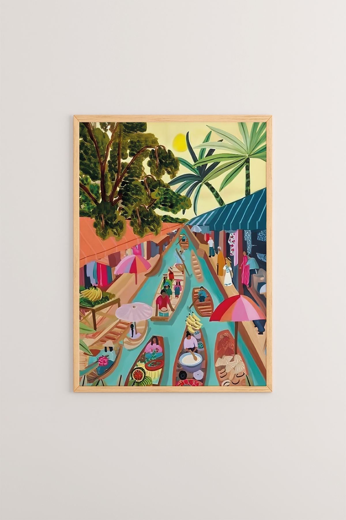 Quadro Decorativo Multicolor com Moldura de Madeira Maciça - Impressão Digital Premium 33x48cm