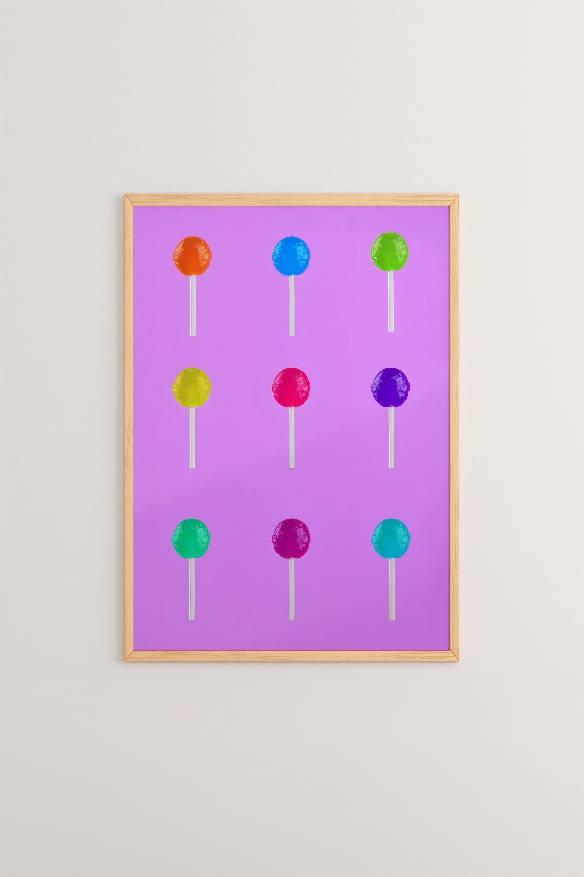 Arte Decorativa Emoldurada Multicolor - Quadro em Madeira Maciça 33x48cm com Impressão Digital de Alta Qualidade