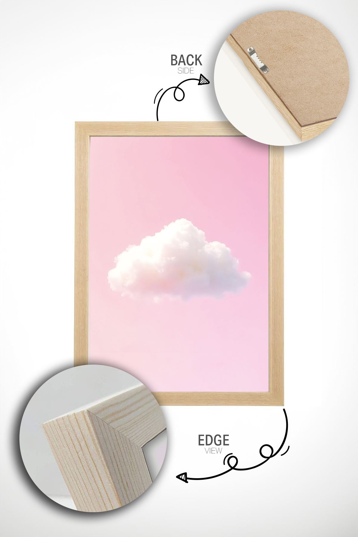 Arte Decorativa Emoldurada Multicolor - Quadro em Madeira Maciça 33x48cm com Impressão Digital de Alta Qualidade