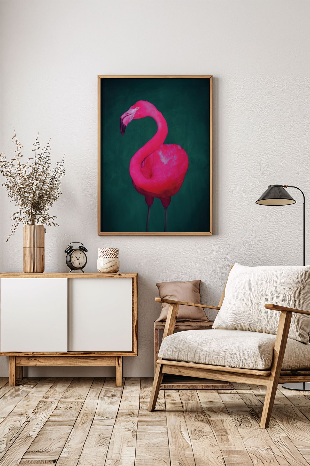 Arte Decorativa Emoldurada Multicolor - Quadro em Madeira Maciça 33x48cm com Impressão Digital de Alta Qualidade