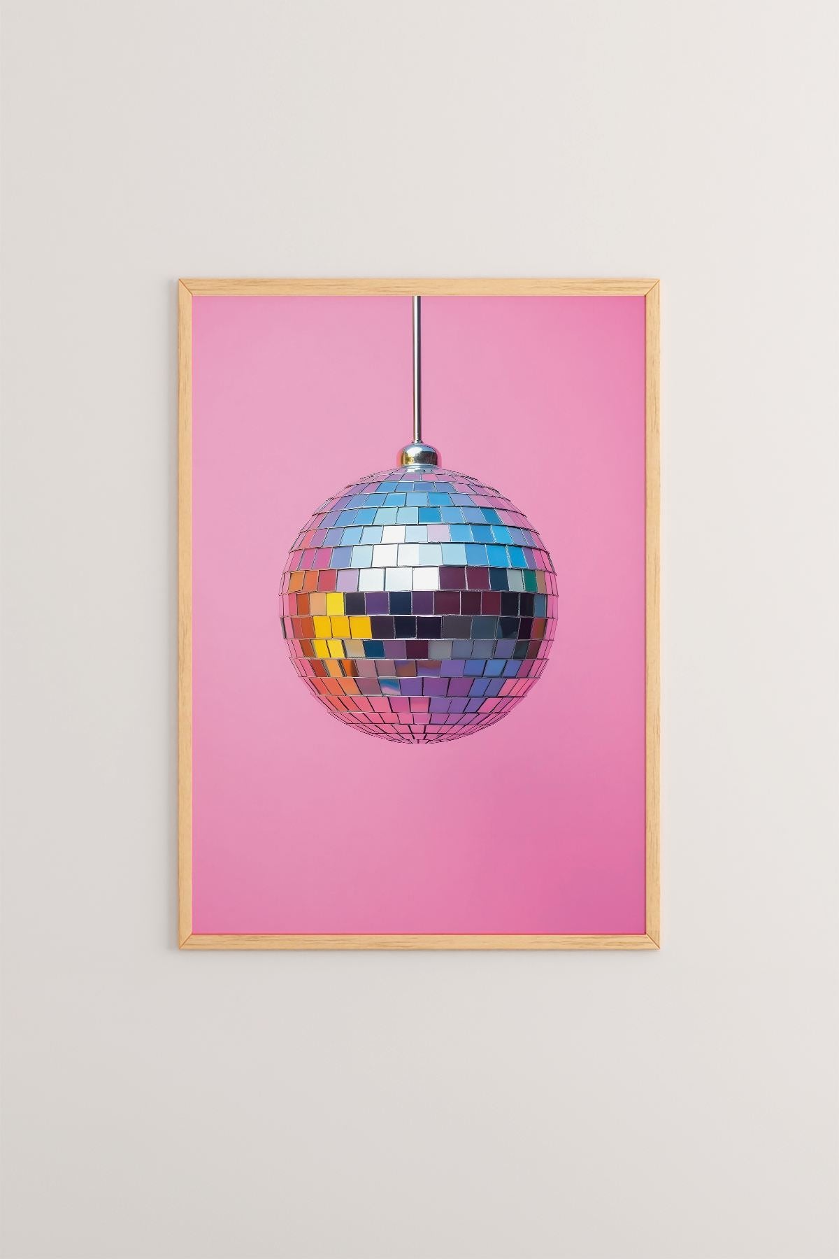 Arte Decorativa Emoldurada Multicolor - Quadro em Madeira Maciça 33x48cm com Impressão Digital de Alta Qualidade