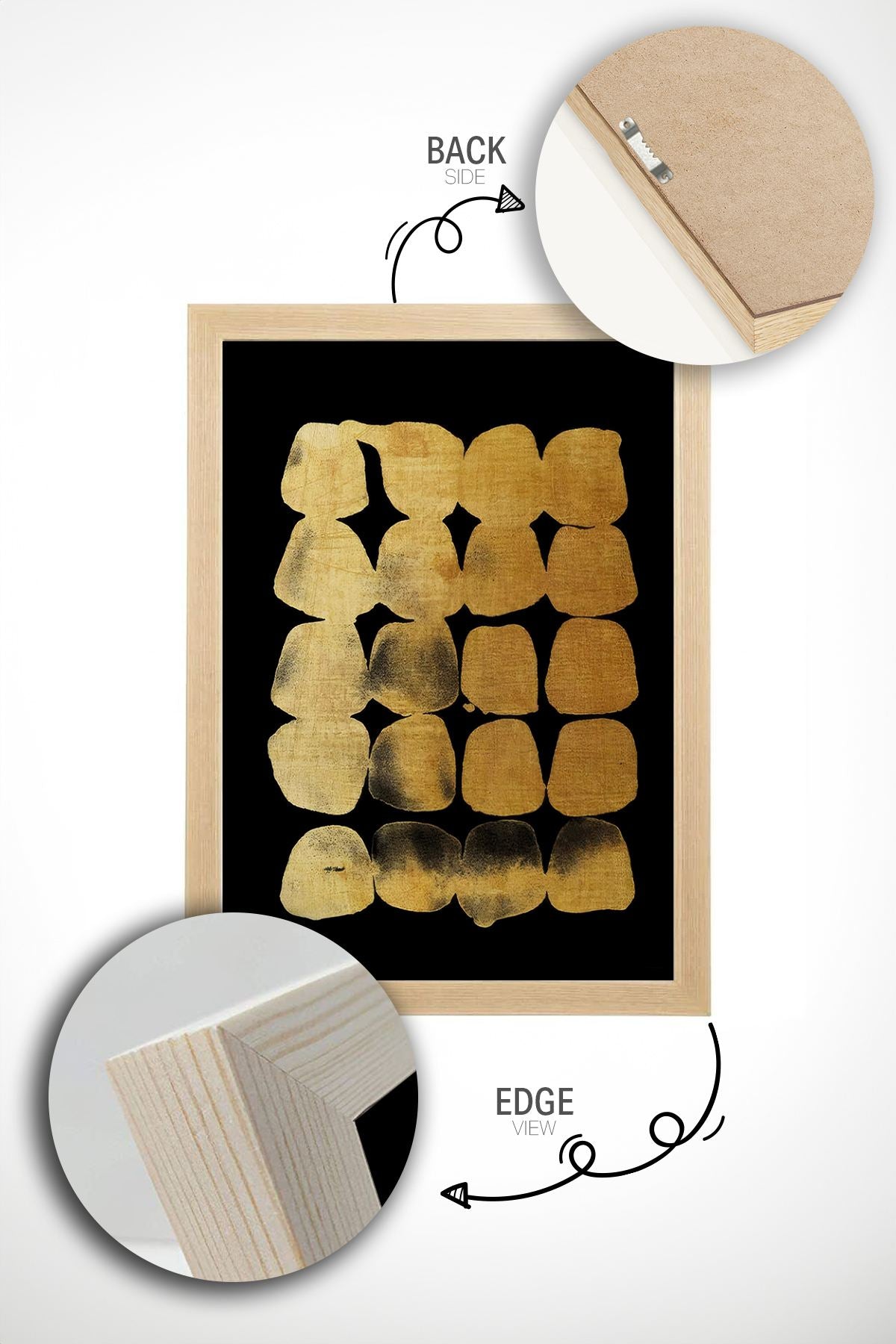 Arte Decorativa Emoldurada Multicolor - Quadro em Madeira Maciça 33x48cm com Impressão Digital de Alta Qualidade