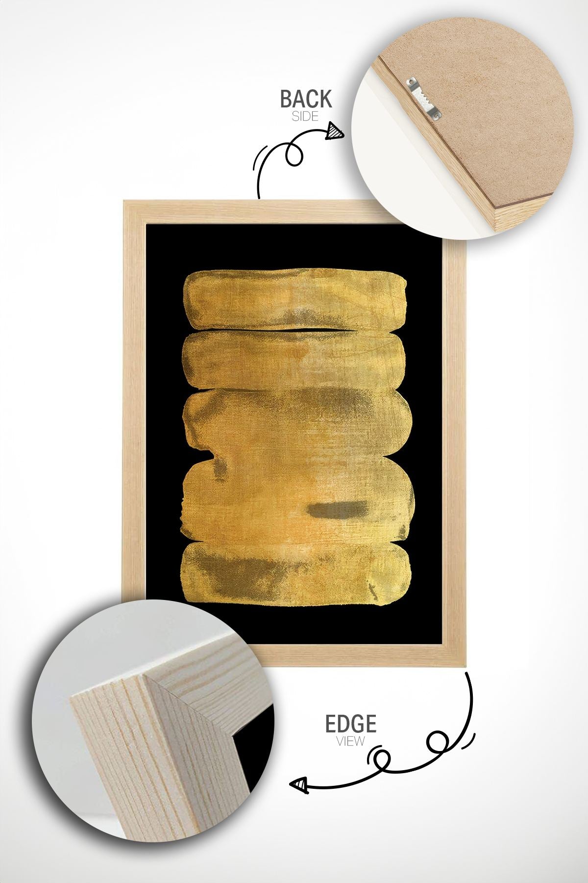 Arte Decorativa Emoldurada Multicolor - Quadro em Madeira Maciça 33x48cm com Impressão Digital de Alta Qualidade