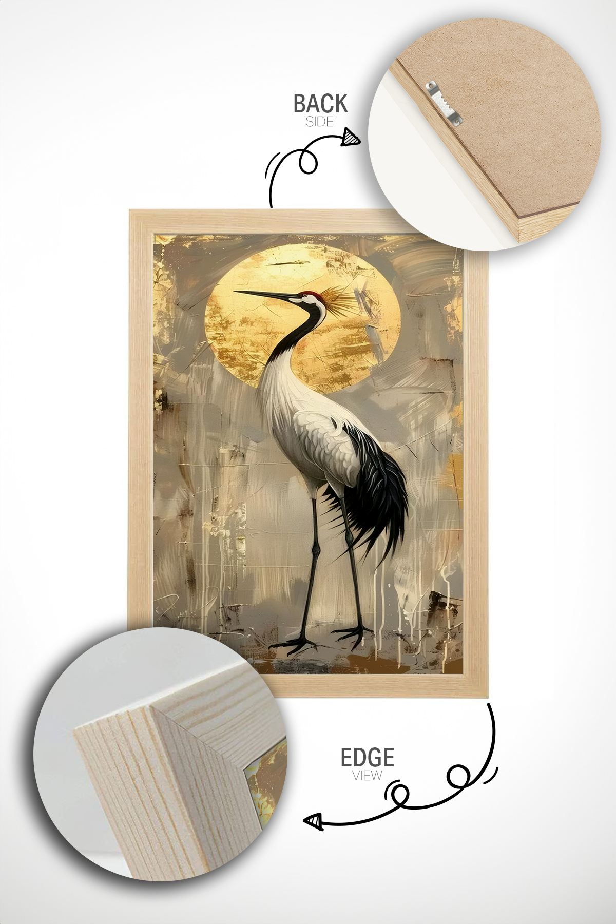 Arte Decorativa Emoldurada Multicolor - Quadro em Madeira Maciça 33x48cm com Impressão Digital de Alta Qualidade