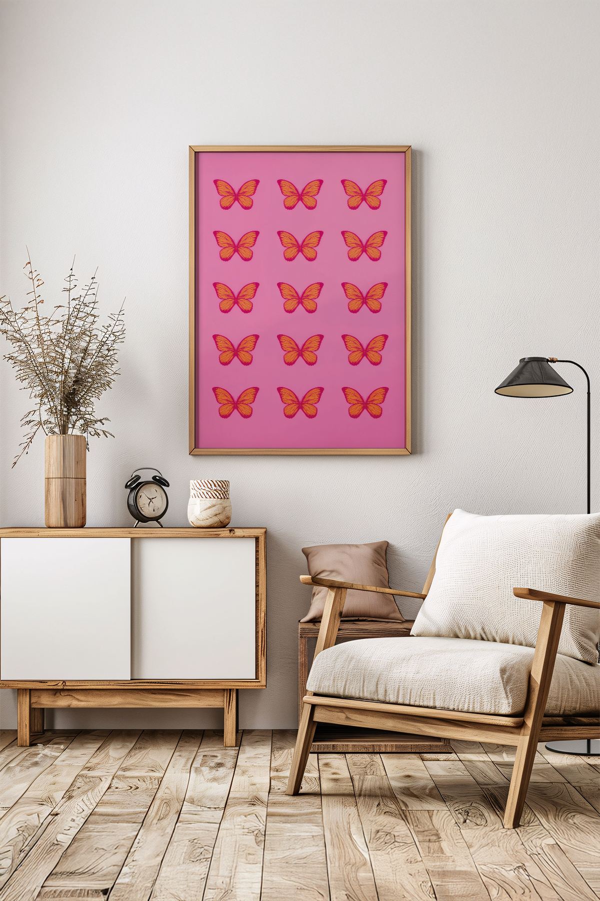 Quadro Decorativo Multicolor com Moldura de Madeira Maciça - Arte Digital Emoldurada 33x48cm