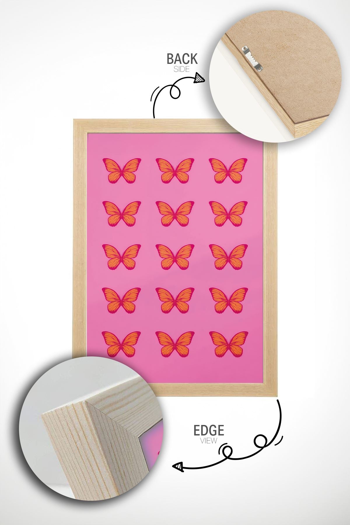 Quadro Decorativo Multicolor com Moldura de Madeira Maciça - Arte Digital Emoldurada 33x48cm