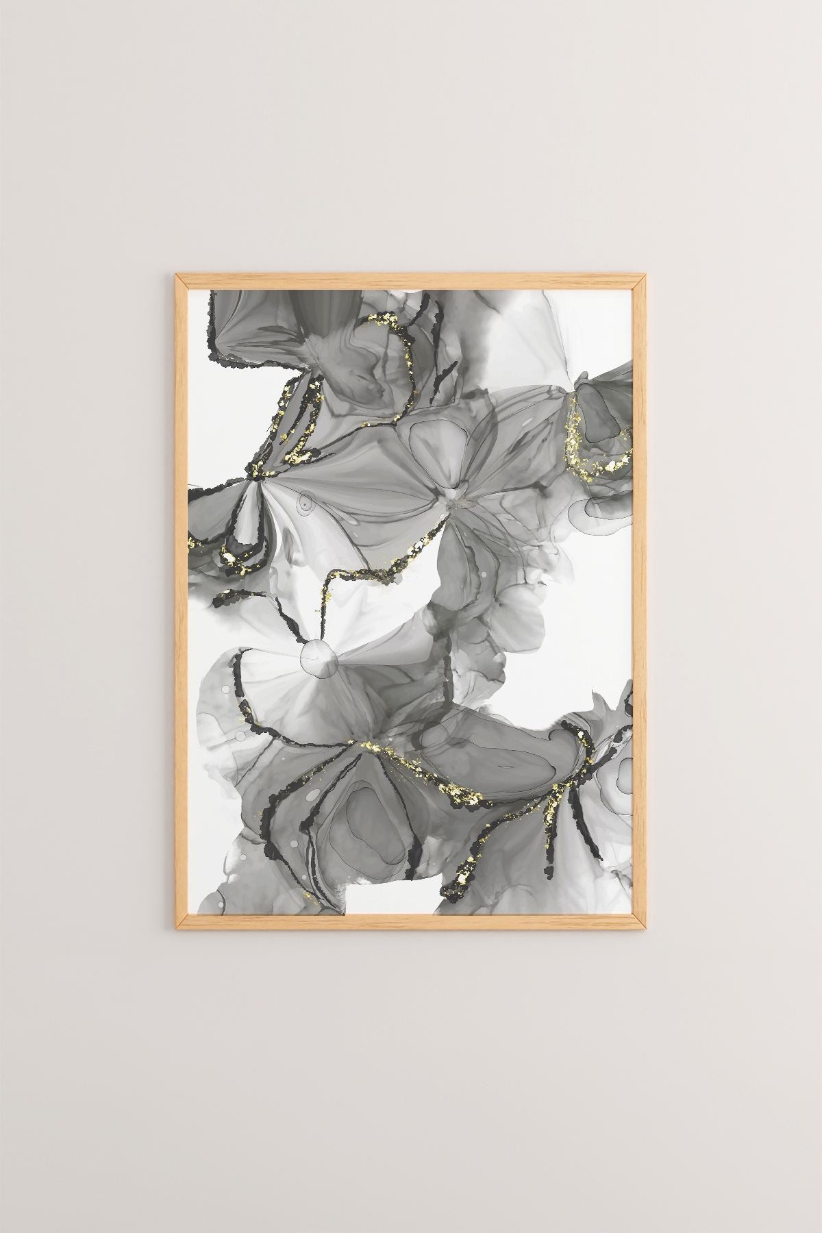 Arte Decorativa Emoldurada Multicolor - Quadro em Madeira Maciça 33x48cm com Impressão Digital de Alta Qualidade