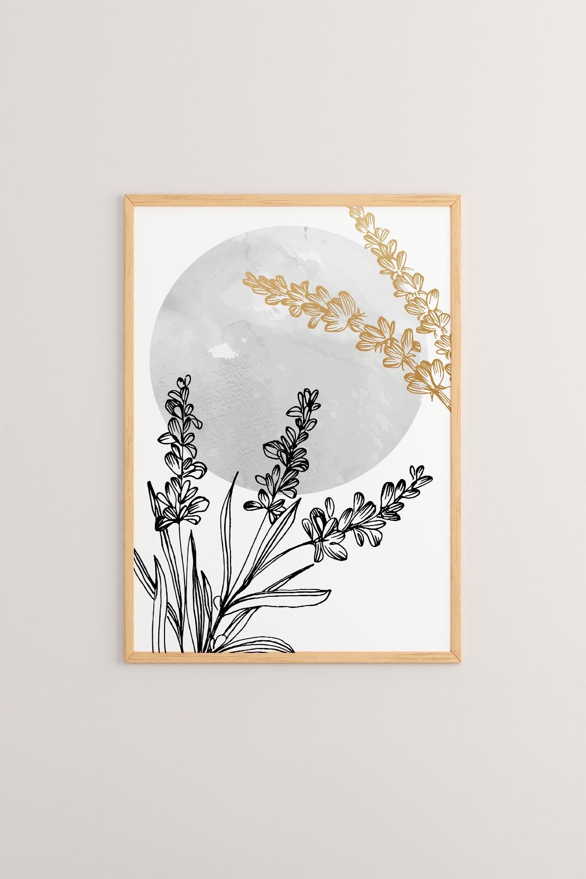 Arte Decorativa Emoldurada Multicolor - Quadro em Madeira Maciça 33x48cm com Impressão Digital de Alta Qualidade