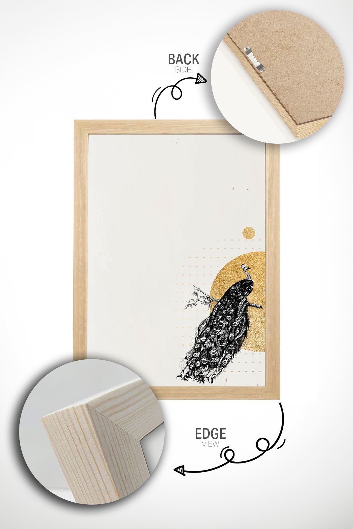 Quadro Decorativo com Moldura de Madeira Maciça, Impressão Digital, Multicolor, 33 x 48 cm (Artsrmdl23)