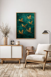 Arte Decorativa Emoldurada Multicolor - Quadro em Madeira Maciça 33x48cm com Impressão Digital de Alta Qualidade