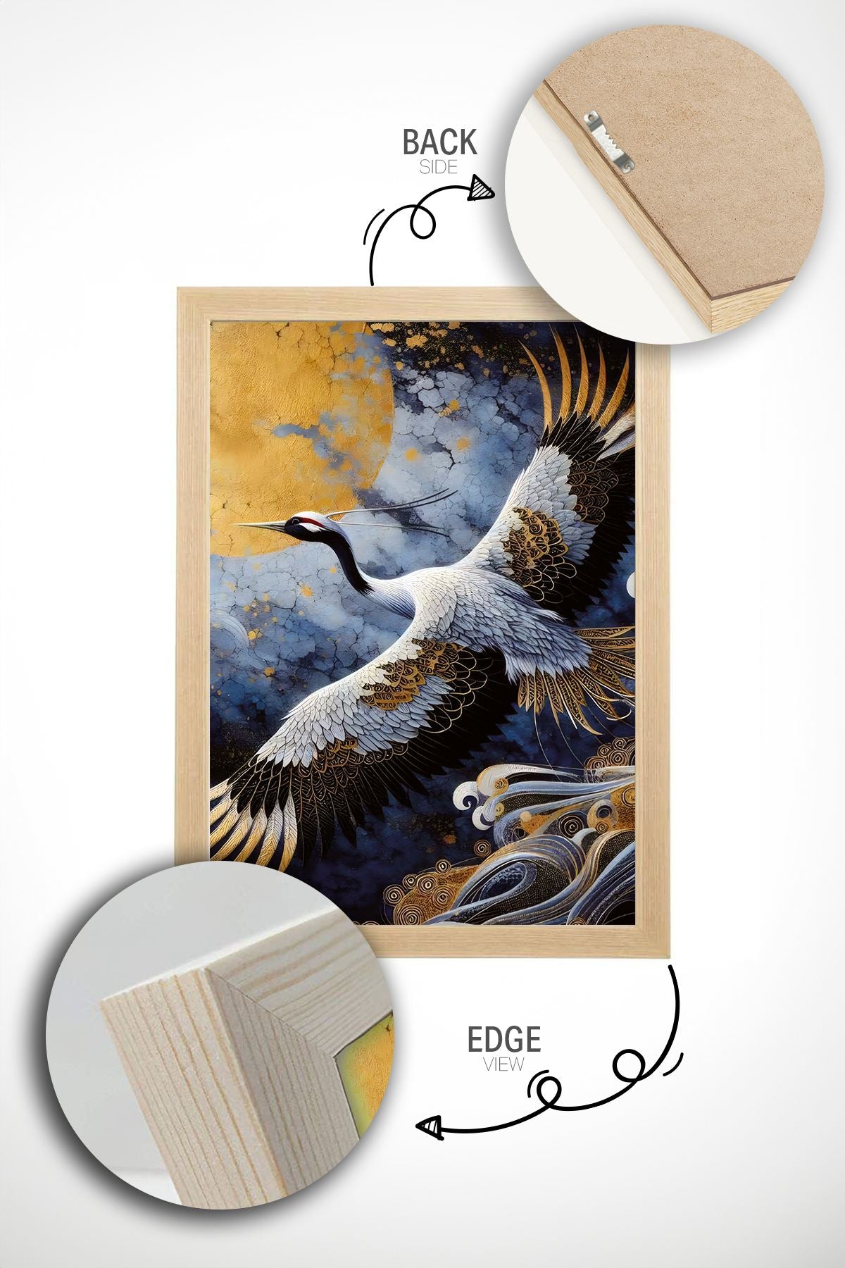 Arte Decorativa Emoldurada Multicolor - Quadro em Madeira Maciça 33x48cm com Impressão Digital de Alta Qualidade